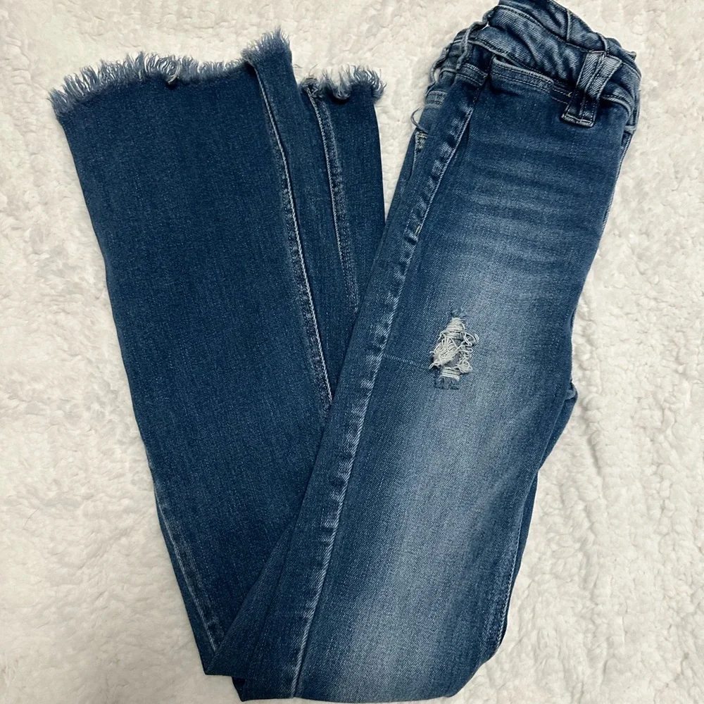 KanCan Flare High Rise Ripped Button Fly Jean - Picture 10 of 16